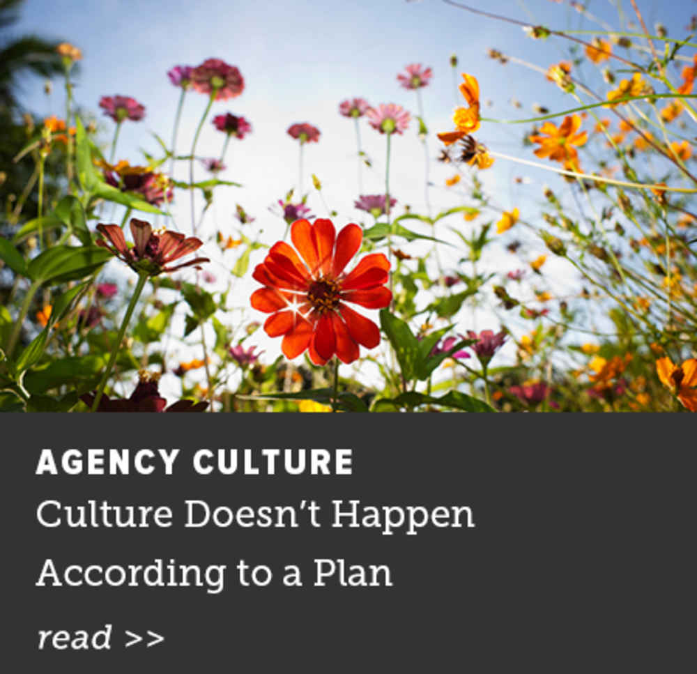 Culture Doesn't Happen According to a Plan